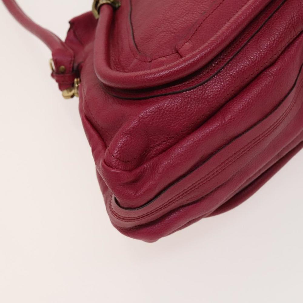 Chloe Paraty Hand Bag Leather 2way Pink Gold Auth 124627 - Picture 13 of 16